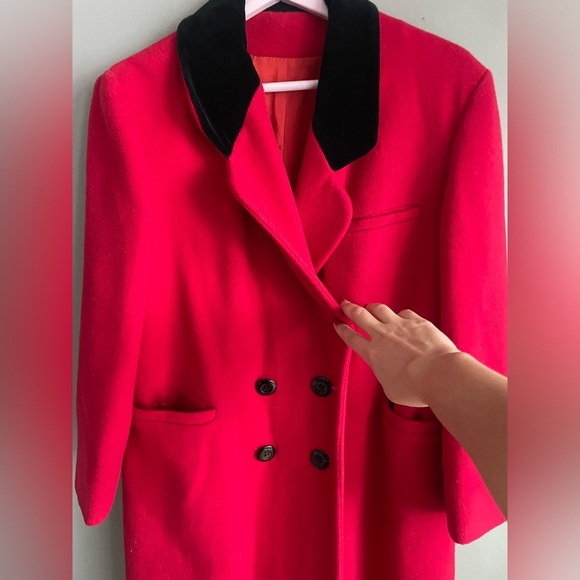 Wool Elegant Red Women's Coat - Picture 2 of 13